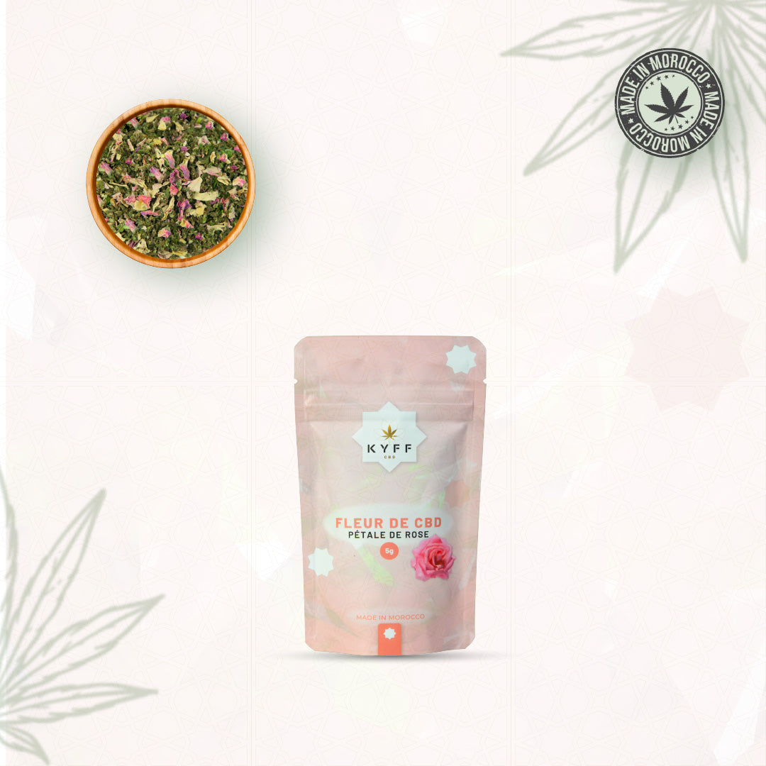 Kyff CBD flower infusion rose petals pouch