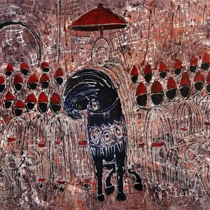 The Rider Under the Red Canopy by Abdelhamid Kalmoun