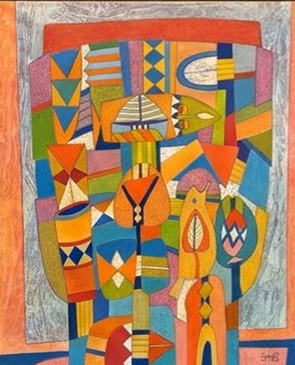 Totem in Orange and Blue
