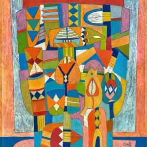 The Weaver's Alphabet by Abdelhamid Kalmoun, full canvas