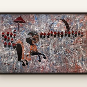 The One Who Looked Back by Abdelhamid Kalmoun, framed