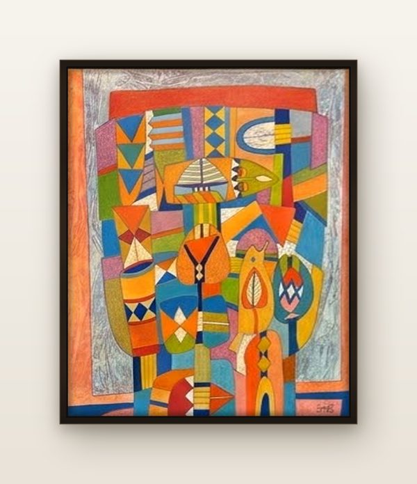 Totem in Orange and Blue